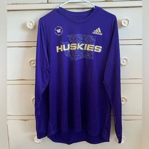 NWOT University of Washington Huskies Adidas Purple Long Sleeve Tee